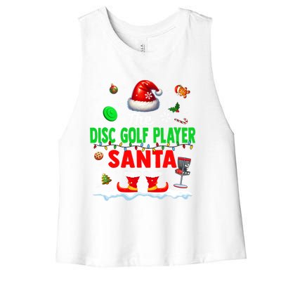 The Disc Golf Santa Christmas Team Matching Funny Party Great Gift Women's Racerback Cropped Tank