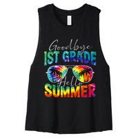 Tie Dye Goodbye 1st Grade Hello Summer Last Day Of School Women's Racerback Cropped Tank