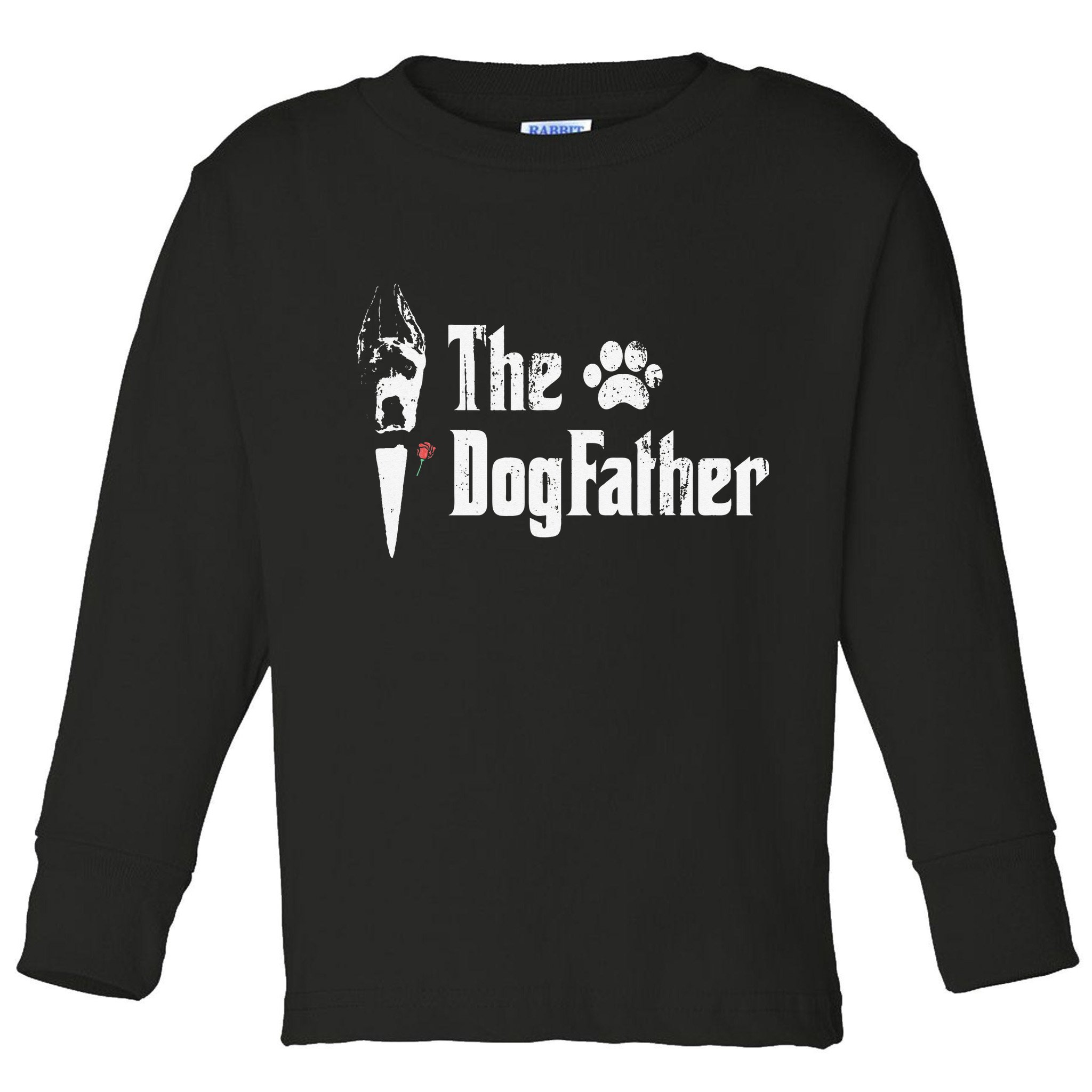The Dogfather Great Dane Dog Dad Father's Day Gift Toddler Long Sleeve Shirt
