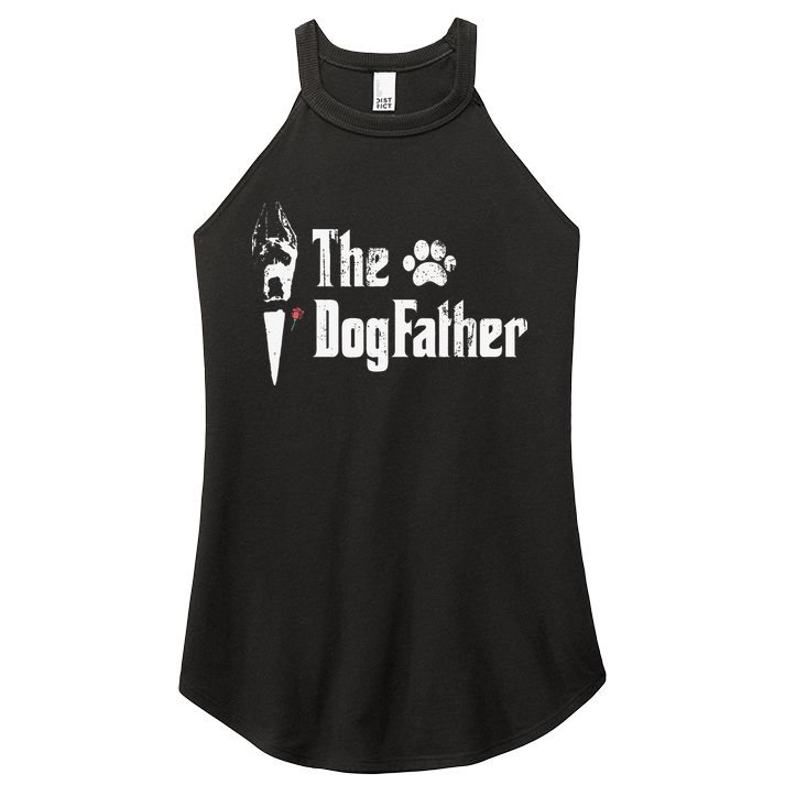 The Dogfather Great Dane Dog Dad Father's Day Gift Women's Perfect Tri Rocker Tank
