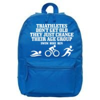 Triathletes Don't Get Old Swim Bike Run Funny Triathlon Cute Gift 16 in Basic Backpack