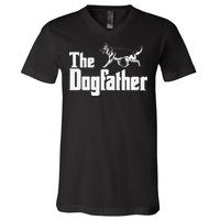 The Dogfather German Shepherd Funny Gift V-Neck T-Shirt