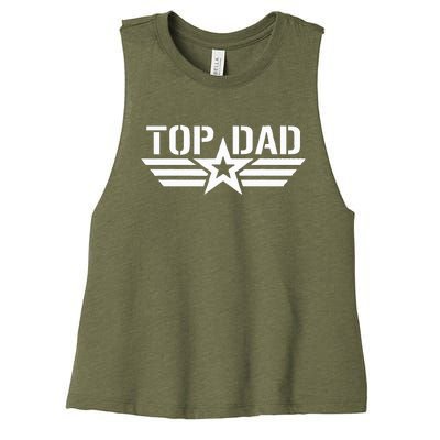 Top Dad Gifts Fathers Day Patriotic Women's Racerback Cropped Tank