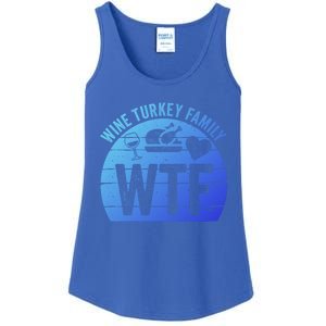 Turkey Day Gift Wtf Wine Turkey Family Thanksgiving Day Funny Gift Ladies Essential Tank