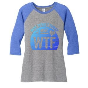 Turkey Day Gift Wtf Wine Turkey Family Thanksgiving Day Funny Gift Women's Tri-Blend 3/4-Sleeve Raglan Shirt