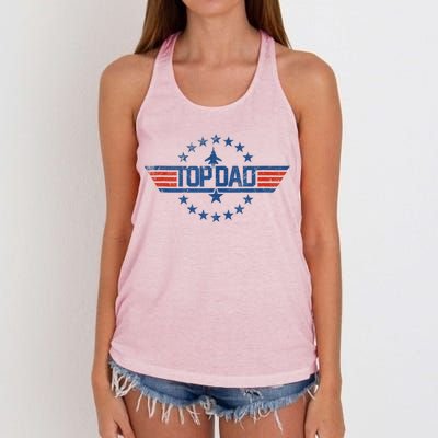 Top Dad Gift For Dad For Fathers Day Funny Top Gun Women's Knotted Racerback Tank