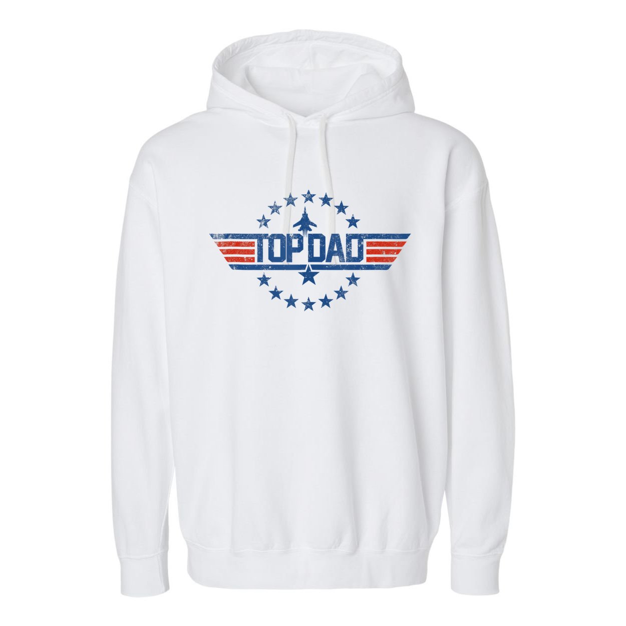 Top Dad Gift For Dad For Fathers Day Funny Top Gun Garment-Dyed Fleece Hoodie