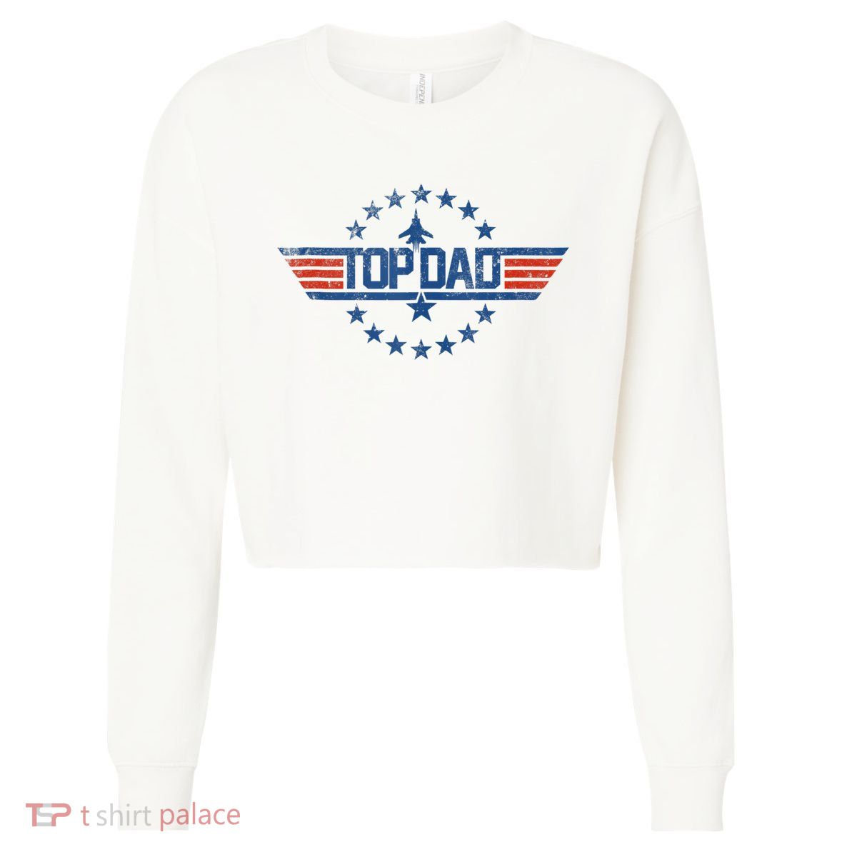 Top Dad Gift For Dad For Fathers Day Funny Top Gun Cropped Pullover Crew