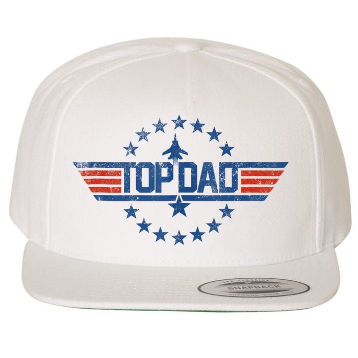 Top Dad Gift For Dad For Fathers Day Funny Top Gun Wool Snapback Cap