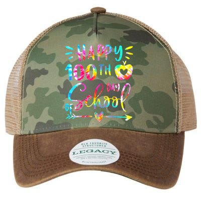 Tie Dye Happy 100th Day Of School Teacher Student 100 Days Legacy Tie Dye Trucker Hat