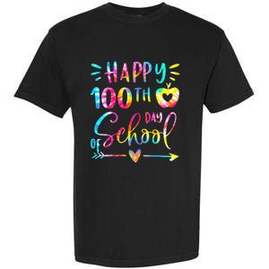 Tie Dye Happy 100th Day Of School Teacher Student 100 Days Garment-Dyed Heavyweight T-Shirt