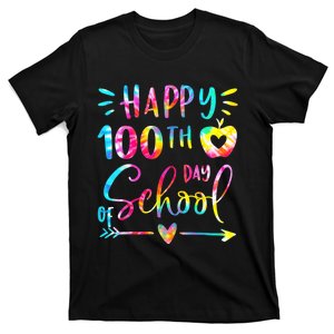 Tie Dye Happy 100th Day Of School Teacher Student 100 Days T-Shirt