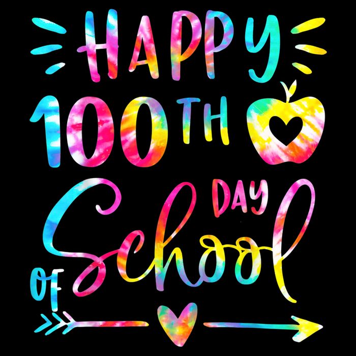 Tie Dye Happy 100th Day Of School Teacher Student 100 Days T-Shirt