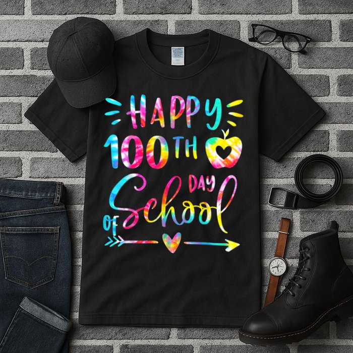 Tie Dye Happy 100th Day Of School Teacher Student 100 Days Tall T-Shirt