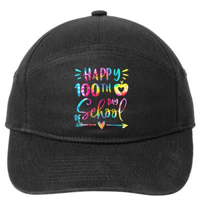 Tie Dye Happy 100th Day Of School Teacher Student 100 Days 7-Panel Snapback Hat