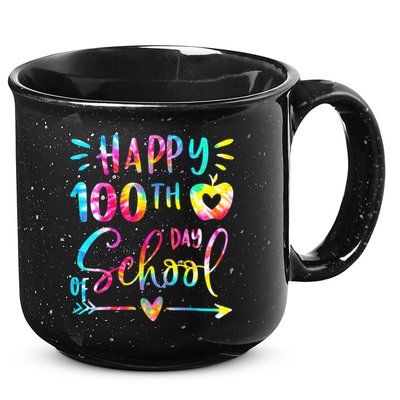 Tie Dye Happy 100th Day Of School Teacher Student 100 Days 15oz Campfire Ceramic Mug