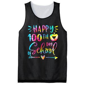 Tie Dye Happy 100th Day Of School Teacher Student 100 Days Mesh Reversible Basketball Jersey Tank