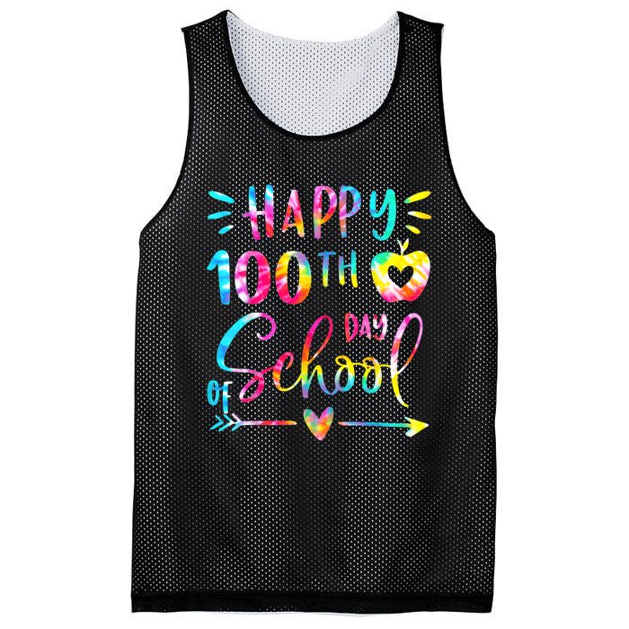 Tie Dye Happy 100th Day Of School Teacher Student 100 Days Mesh Reversible Basketball Jersey Tank