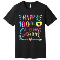 Tie Dye Happy 100th Day Of School Teacher Student 100 Days Premium T-Shirt