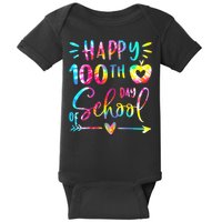 Tie Dye Happy 100th Day Of School Teacher Student 100 Days Baby Bodysuit