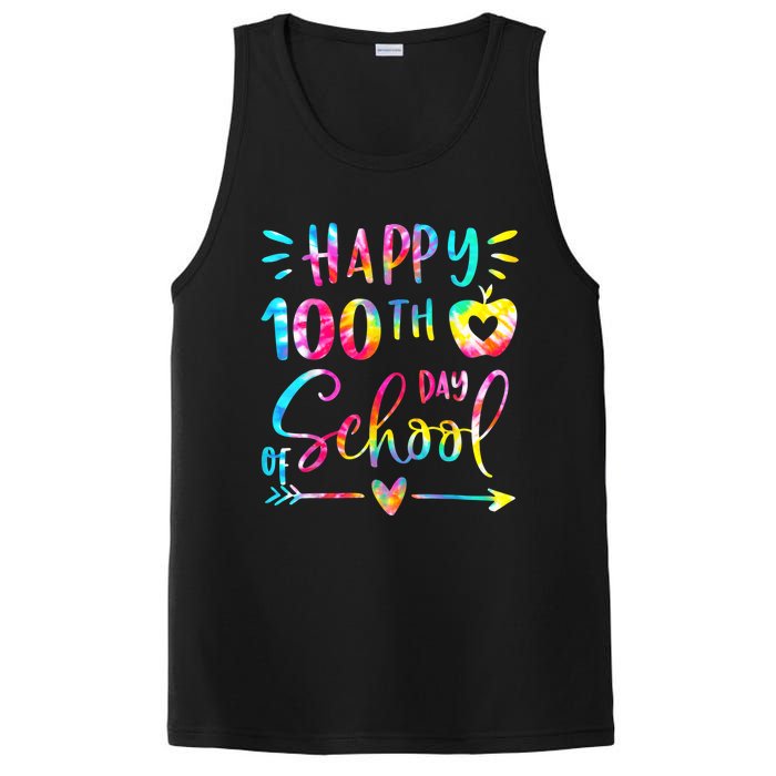 Tie Dye Happy 100th Day Of School Teacher Student 100 Days PosiCharge Competitor Tank