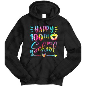 Tie Dye Happy 100th Day Of School Teacher Student 100 Days Tie Dye Hoodie