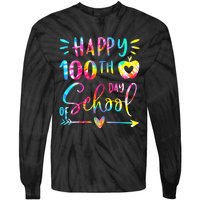 Tie Dye Happy 100th Day Of School Teacher Student 100 Days Tie-Dye Long Sleeve Shirt