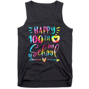 Tie Dye Happy 100th Day Of School Teacher Student 100 Days Tank Top