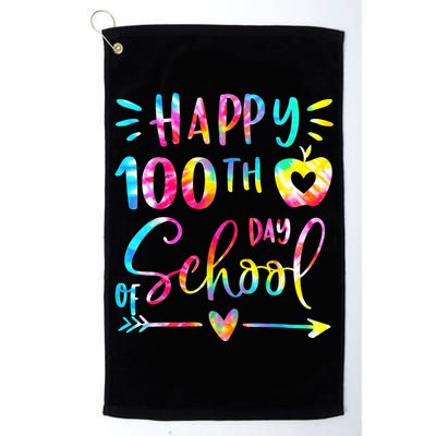 Tie Dye Happy 100th Day Of School Teacher Student 100 Days Golf Towel
