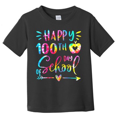 Tie Dye Happy 100th Day Of School Teacher Student 100 Days Toddler T-Shirt