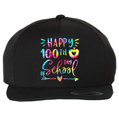 Tie Dye Happy 100th Day Of School Teacher Student 100 Days Wool Snapback Cap