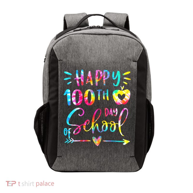 Tie Dye Happy 100th Day Of School Teacher Student 100 Days Vector Backpack