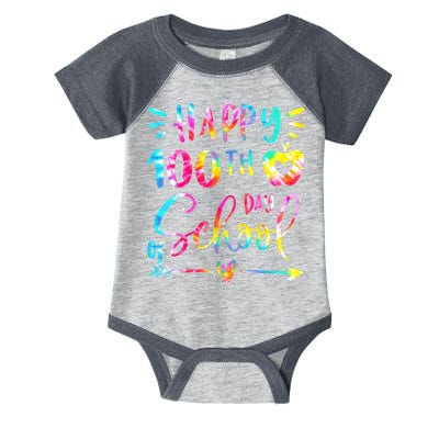 Tie Dye Happy 100th Day Of School Teacher Student 100 Days Infant Baby Jersey Bodysuit