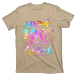 Tie Dye Happy 100th Day Of School Teacher Student 100 Days T-Shirt