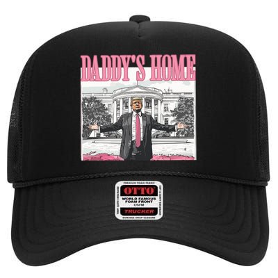 Trump DaddyS Home Red High Crown Mesh Back Trucker Hat