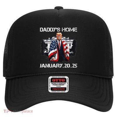 Trump Daddys Home White House High Crown Mesh Back Trucker Hat