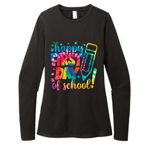 Tie Dye Happy First Day Of School Back To School Teacher Kids Womens CVC Long Sleeve Shirt