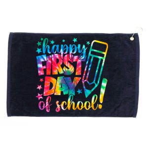 Tie Dye Happy First Day Of School Back To School Teacher Kids Grommeted Golf Towel