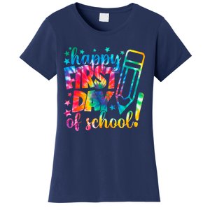 Tie Dye Happy First Day Of School Back To School Teacher Kids Women's T-Shirt