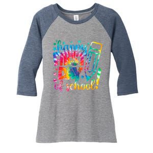 Tie Dye Happy First Day Of School Back To School Teacher Kids Women's Tri-Blend 3/4-Sleeve Raglan Shirt