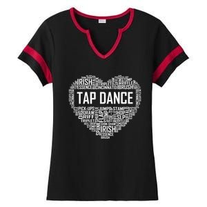 Tap Dance Heart Lover Gift Tap Dancer Funny Gift Dancing Teacher Great Gift Ladies Halftime Notch Neck Tee