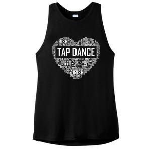 Tap Dance Heart Lover Gift Tap Dancer Funny Gift Dancing Teacher Great Gift Ladies PosiCharge Tri-Blend Wicking Tank