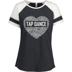 Tap Dance Heart Lover Gift Tap Dancer Funny Gift Dancing Teacher Great Gift Enza Ladies Jersey Colorblock Tee