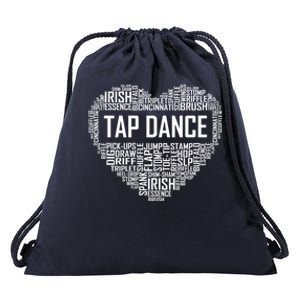 Tap Dance Heart Lover Gift Tap Dancer Funny Gift Dancing Teacher Great Gift Drawstring Bag