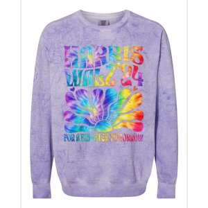 Tie Dye Harris Waltz 2024 Election Kamala Harris Tim Waltz Colorblast Crewneck Sweatshirt