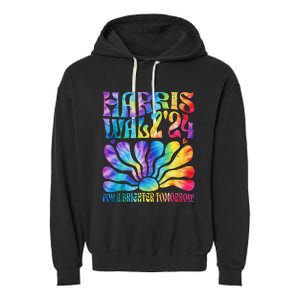 Tie Dye Harris Waltz 2024 Election Kamala Harris Tim Waltz Garment-Dyed Fleece Hoodie