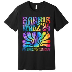 Tie Dye Harris Waltz 2024 Election Kamala Harris Tim Waltz Premium T-Shirt