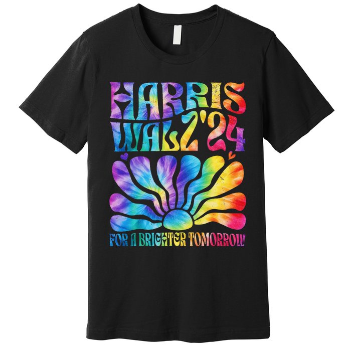 Tie Dye Harris Waltz 2024 Election Kamala Harris Tim Waltz Premium T-Shirt