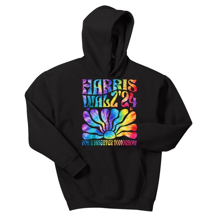 Tie Dye Harris Waltz 2024 Election Kamala Harris Tim Waltz Kids Hoodie