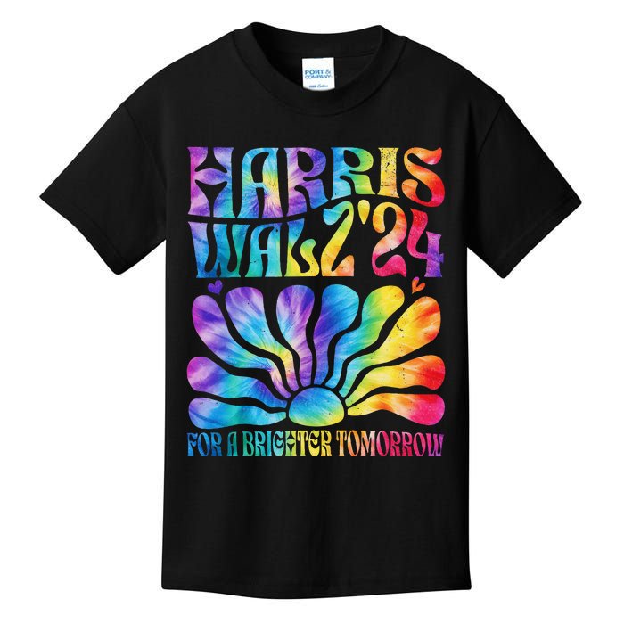 Tie Dye Harris Waltz 2024 Election Kamala Harris Tim Waltz Kids T-Shirt